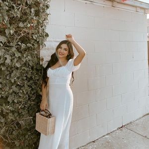 WHITE MIDI DRESS